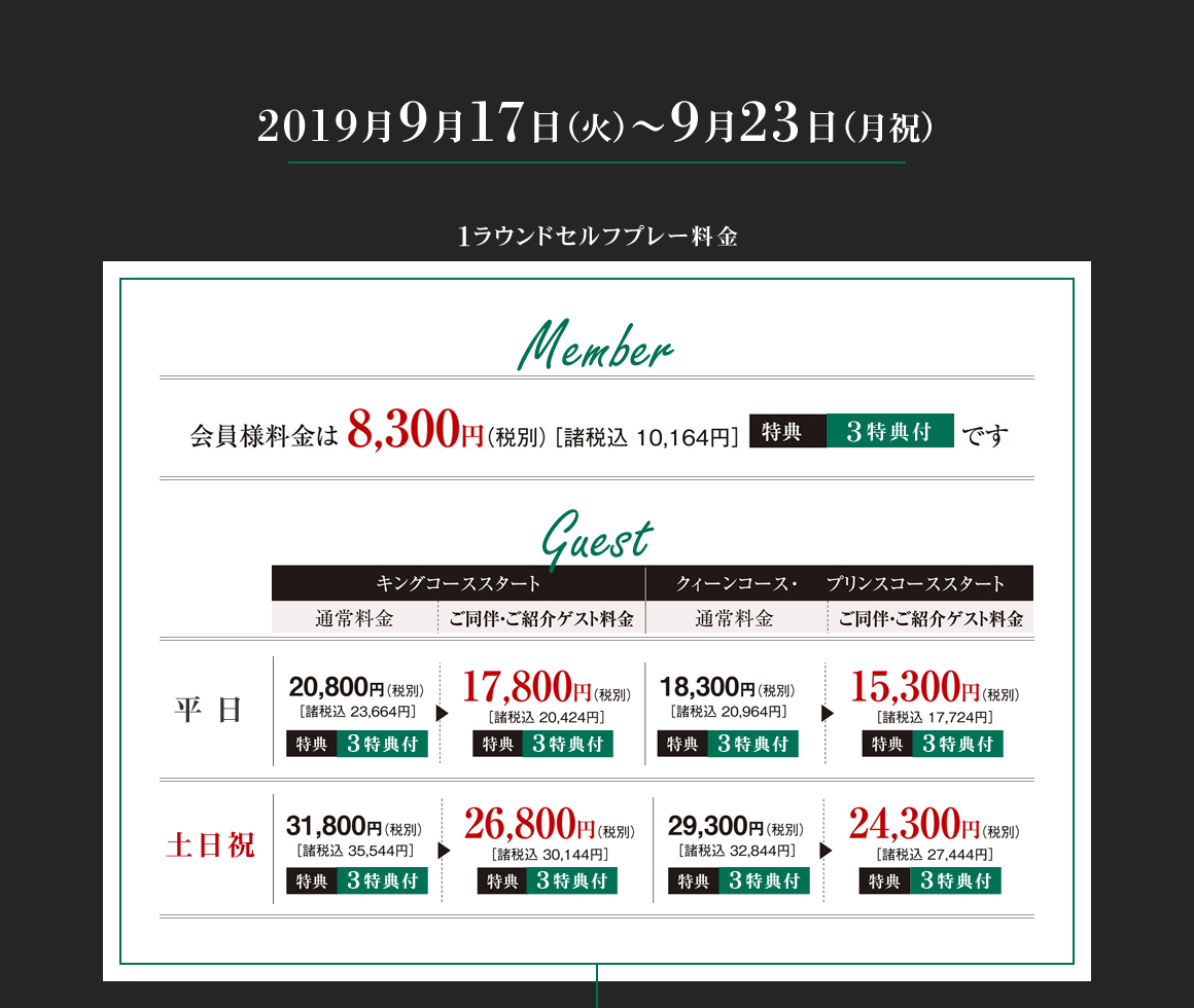 プレー料金