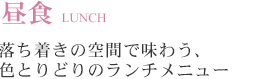 落ち着きの空間で味わう、色とりどりのランチメニュー